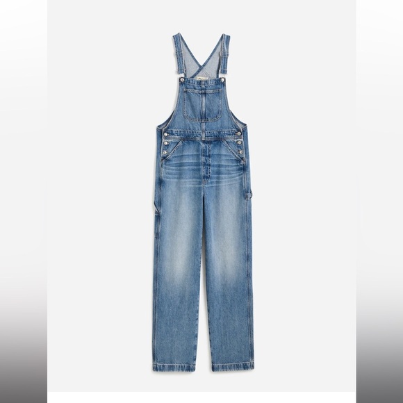 Madewell Blue Denim Overalls Classic Style Size L - Picture 1 of 4